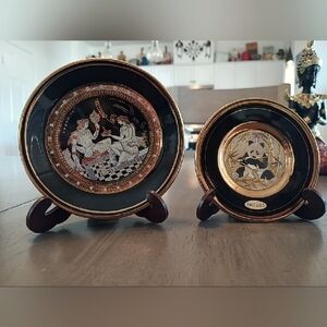 Black and Gold Decorative Plates